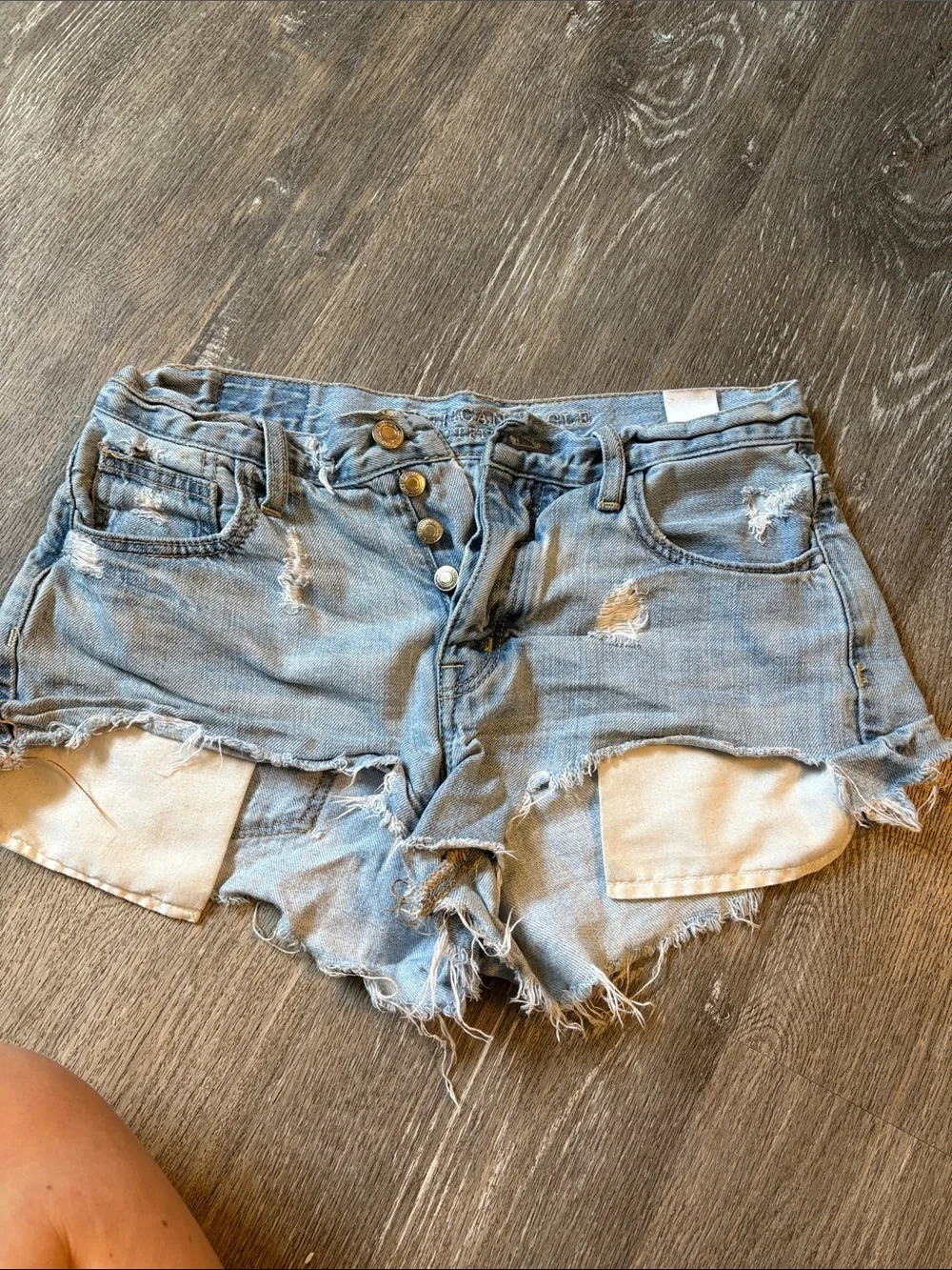 Light Blue Distressed Denim Women's Shorts